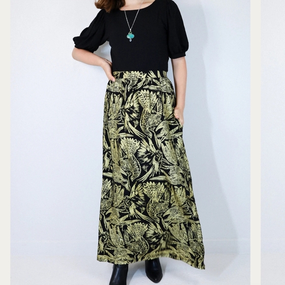 Thief And Bandit Dresses & Skirts - Thief And Bandit Handmade In Canada Slow Fashion Black Gold Maxi Skirt Xs